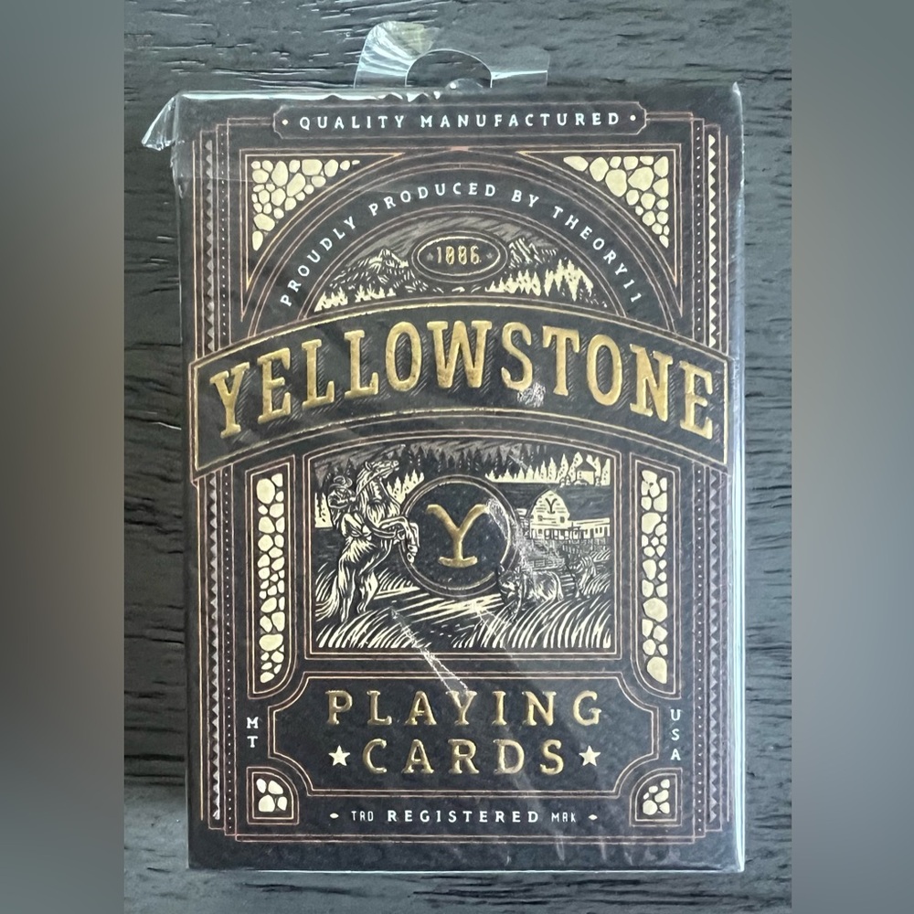 Theory Yellowstone Playing Cards - Elegant Black and Gold